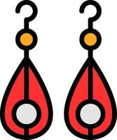 Earring Line Filled Icon vector