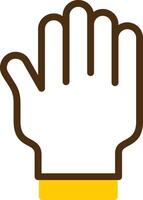 Glove Yellow Lieanr Circle Icon vector