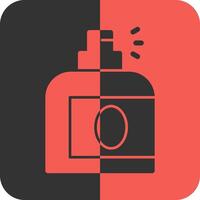 perfume rojo inverso icono vector