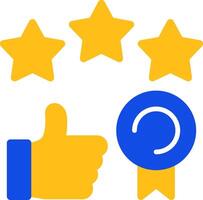 Thumbs up indicating success Flat Two Color Icon vector