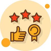 Thumbs up indicating success Filled Shadow Circle Icon vector