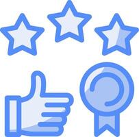 Thumbs up indicating success Line Filled Blue Icon vector