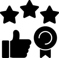 Thumbs up indicating success Glyph Icon vector