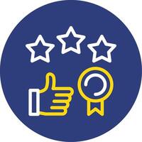 Thumbs up indicating success Dual Line Circle Icon vector