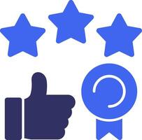 Thumbs up indicating success Solid Two Color Icon vector