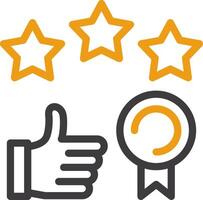 Thumbs up indicating success Line Circle Icon vector