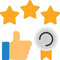 Thumbs up indicating success Flat Icon vector