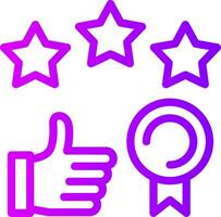 Thumbs up indicating success Linear Gradient Icon vector