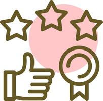 Thumbs up indicating success Linear Circle Icon vector