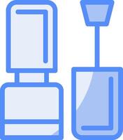 Nail Polish Line Filled Blue Icon vector