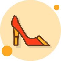 High Heel Filled Shadow Circle Icon vector