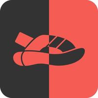 Sandal Red Inverse Icon vector