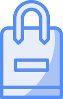 Tote Bag Line Filled Blue Icon vector