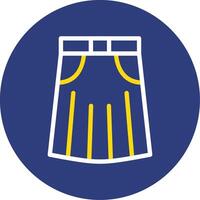 Skirt Dual Line Circle Icon vector