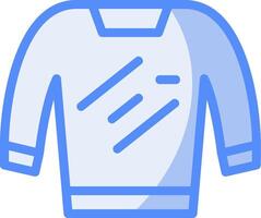 Sweater Line Filled Blue Icon vector