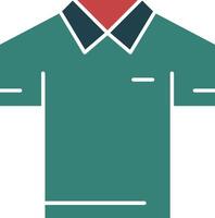 icono de dos colores del glifo de la camisa de polo vector