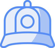 Cap Line Filled Blue Icon vector