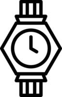 icono de línea de reloj de pulsera vector