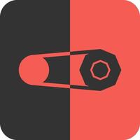 Brooch Red Inverse Icon vector