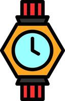 reloj de pulsera línea lleno icono vector