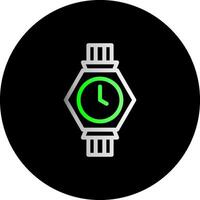 reloj de pulsera doble degradado circulo icono vector