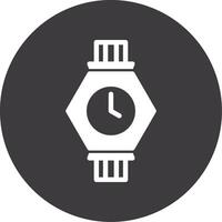 icono de círculo de glifo de reloj de pulsera vector