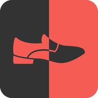 Loafer Red Inverse Icon vector