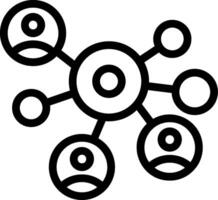 Networking circle of people Line Icon vector