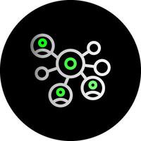 Networking circle of people Dual Gradient Circle Icon vector