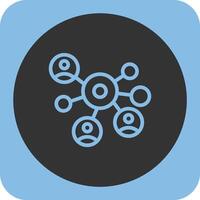 Networking circle of people Linear Round Icon vector