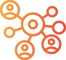 Networking circle of people Linear Gradient Icon vector