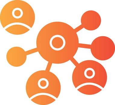 Networking circle of people Solid Multi Gradient Icon vector