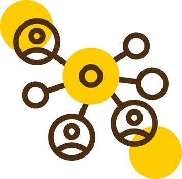 Networking circle of people Yellow Lieanr Circle Icon vector