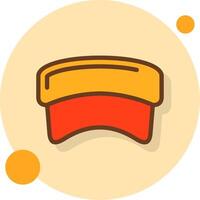 Sun Visor Filled Shadow Circle Icon vector