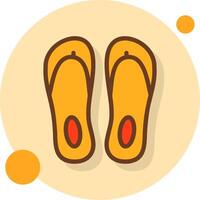 Flip Flop Filled Shadow Circle Icon vector