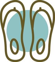 Flip Flop Linear Circle Icon vector