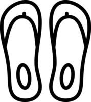 icono de línea de chanclas vector