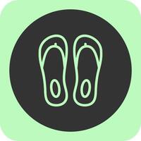 Flip Flop Linear Round Icon vector