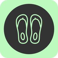 Flip Flop Linear Round Icon vector