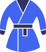 kimono sólido dos color icono vector