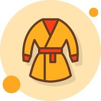 Kimono Filled Shadow Circle Icon vector