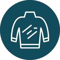 Turtleneck Outline Circle Icon vector