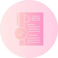 Resume with checkmark Gradient Circle Icon vector