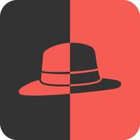 Fedora Red Inverse Icon vector