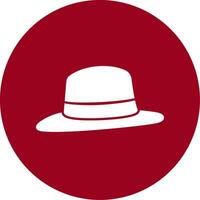 Fedora Glyph Circle Icon vector