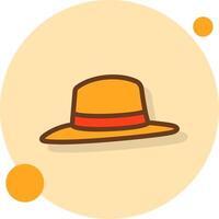 fedora lleno sombra circulo icono vector