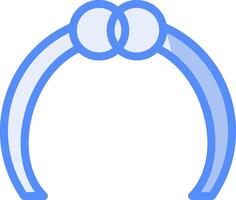 Headband Line Filled Blue Icon vector