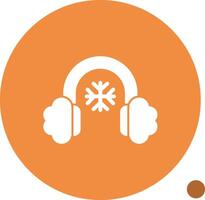 Earmuff Glyph Shadow Icon vector