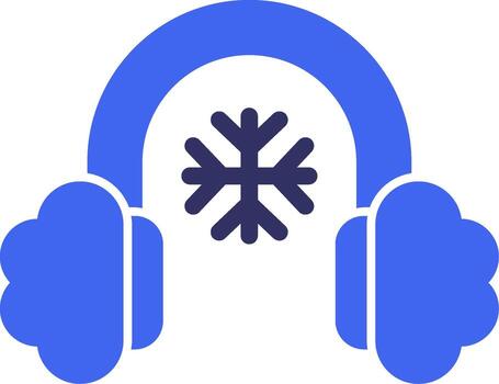 Earmuff Solid Two Color Icon vector