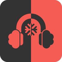 Earmuff Red Inverse Icon vector